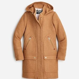 J. Crew Camel Hooded Wool Coat